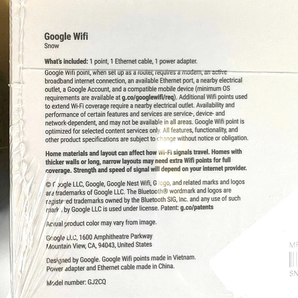 Google WiFi Point AC1200 2.4 GHz Router GA02430-US Wi-Fi Snow White Sealed NEW